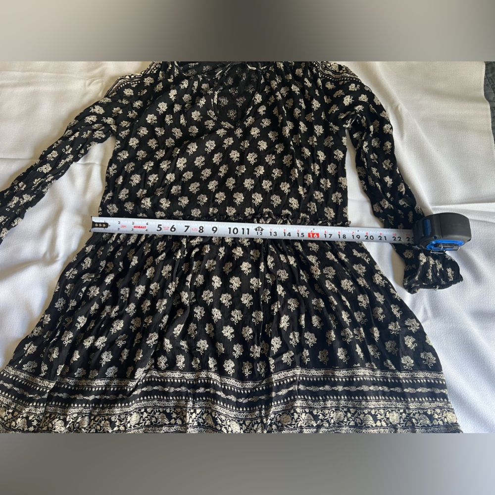 Zara Black Ling Sleeve light long sleeve shirt mini dress size Large - Picture 12 of 12